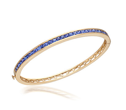 Blue sapphire Princess oval bracelet